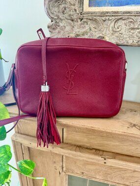 Saint Laurent Camera Bag Deep Red Grained Leather  - NWT